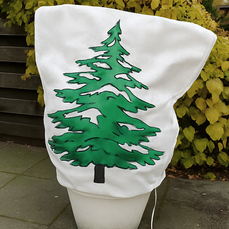 winter cover with pine tree print